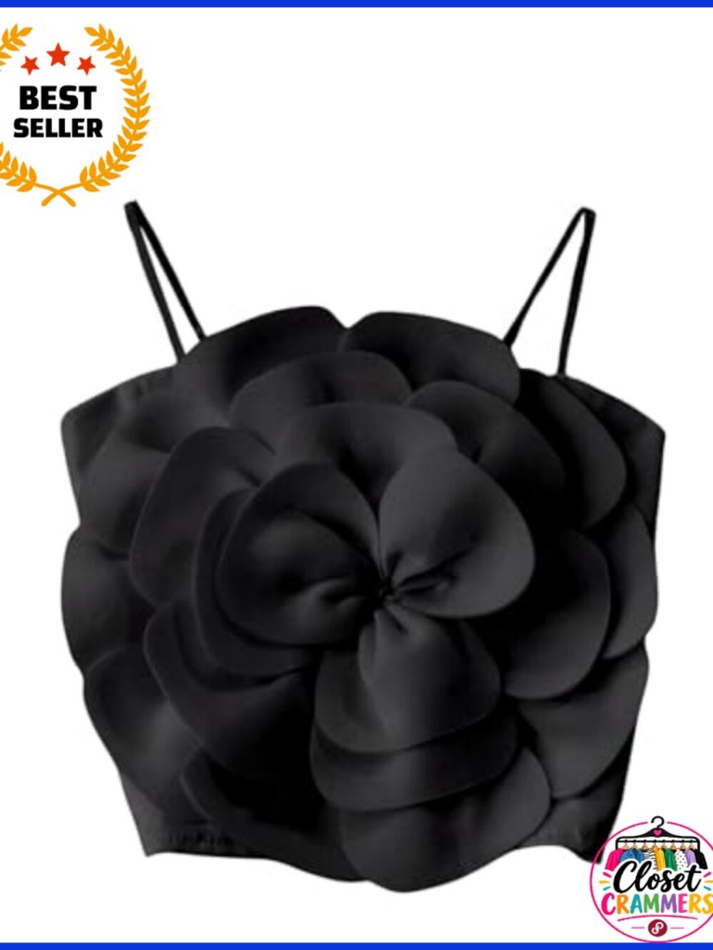 Flower Applique Crop Top Sleeveless Boho Concert Club Outfit